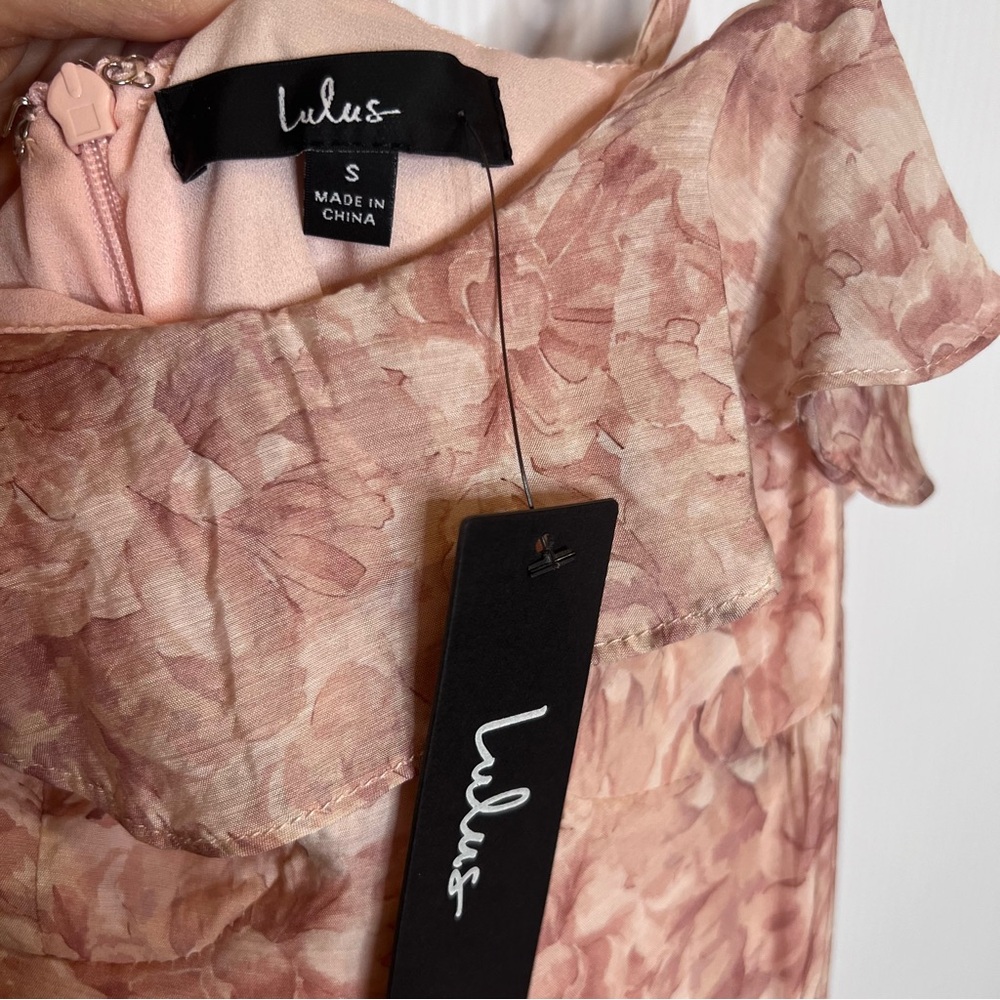 NWT LULUS Cherished Sweetheart Dusty Pink Floral Bustier Midi Dress. Size Small‎ - Picture 11 of 13